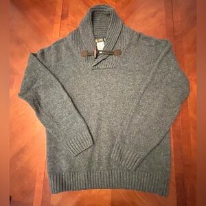 Firenze Uomo Shawl Neck Toggle Sweater Italian Wool Blend SMALL